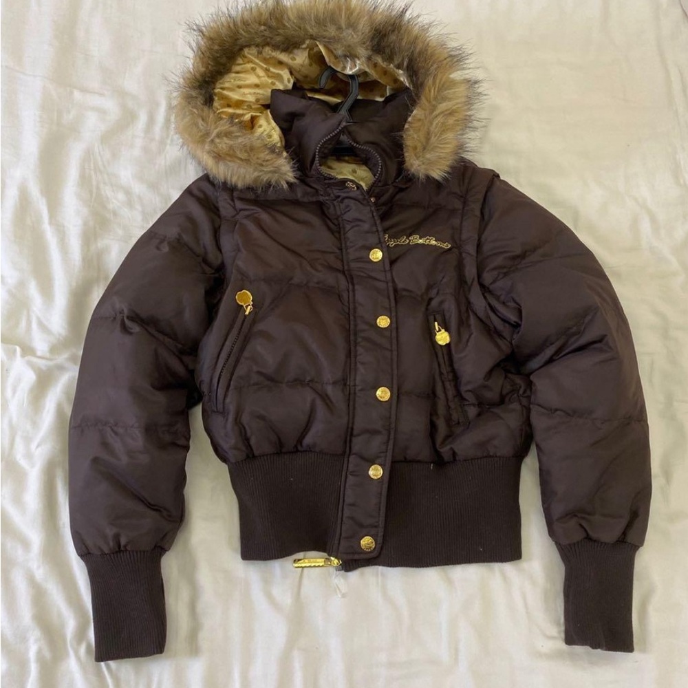 Authentic Apple Bottom Jeans Puffer Coat with Knit Waist!